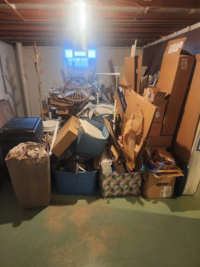 Roll-off dumpster container at job site for 6 Yard Dumpster Rental in Moss Point